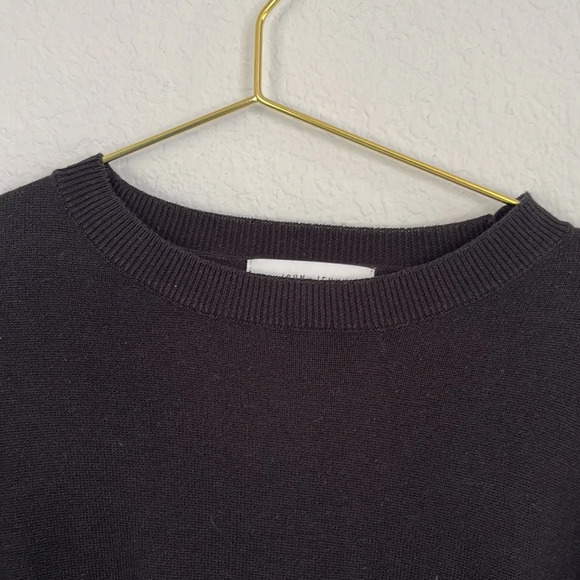 John + Jenn Anthropologie Black Ruffle Sleeve Sweater XS - Picture 4 of 6
